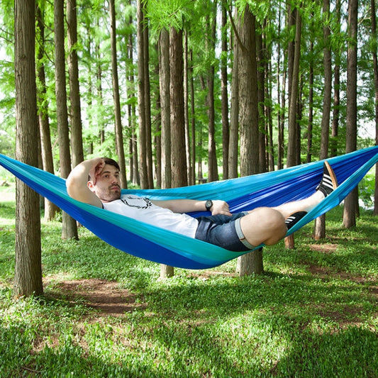 Rynx | Portable Outdoor Parachute Hammock with Mosquito Nets (Dark Blue + Baby Blue)