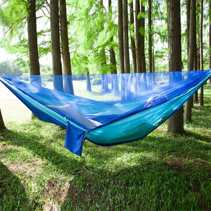 Rynx | Portable Outdoor Parachute Hammock with Mosquito Nets (Dark Blue + Baby Blue)