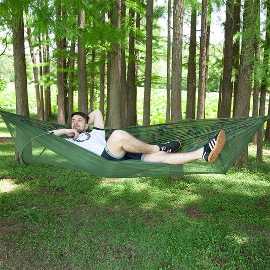 Rynx | Portable Outdoor Camping Full-automatic Nylon Parachute Hammock with Mosquito Nets, Size : 290 x 140cm (Camouflage)