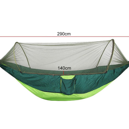 Rynx | Portable Outdoor Camping Full-automatic Nylon Parachute Hammock with Mosquito Nets, Size : 290 x 140cm (Blue)