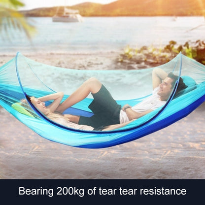 Rynx | Portable Outdoor Camping Full-automatic Nylon Parachute Hammock with Mosquito Nets, Size : 290 x 140cm (Blue)