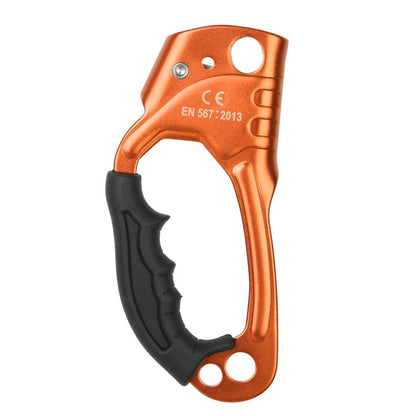 Rynx | XINDA TP-8606 Outdoor Rock Climbing Aerial Work Anti-fall Handheld Rope Gripper for 8-12mm Diameter Rope Right(Orange)