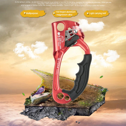 Rynx | XINDA TP-8606 Outdoor Rock Climbing Aerial Work Anti-fall Handheld Rope Gripper for 8-12mm Diameter Rope Right(Orange)