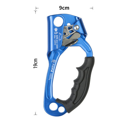 Rynx | XINDA TP-8606 Outdoor Rock Climbing Aerial Work Anti-fall Handheld Rope Gripper for 8-12mm Diameter Rope Right(Blue)