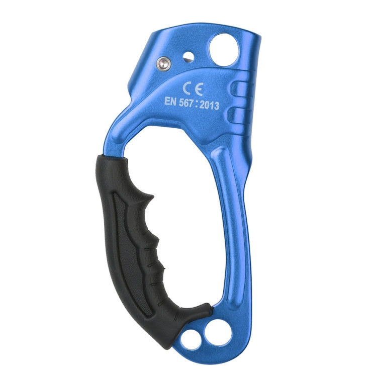 Rynx | XINDA TP-8606 Outdoor Rock Climbing Aerial Work Anti-fall Handheld Rope Gripper for 8-12mm Diameter Rope Right(Blue)