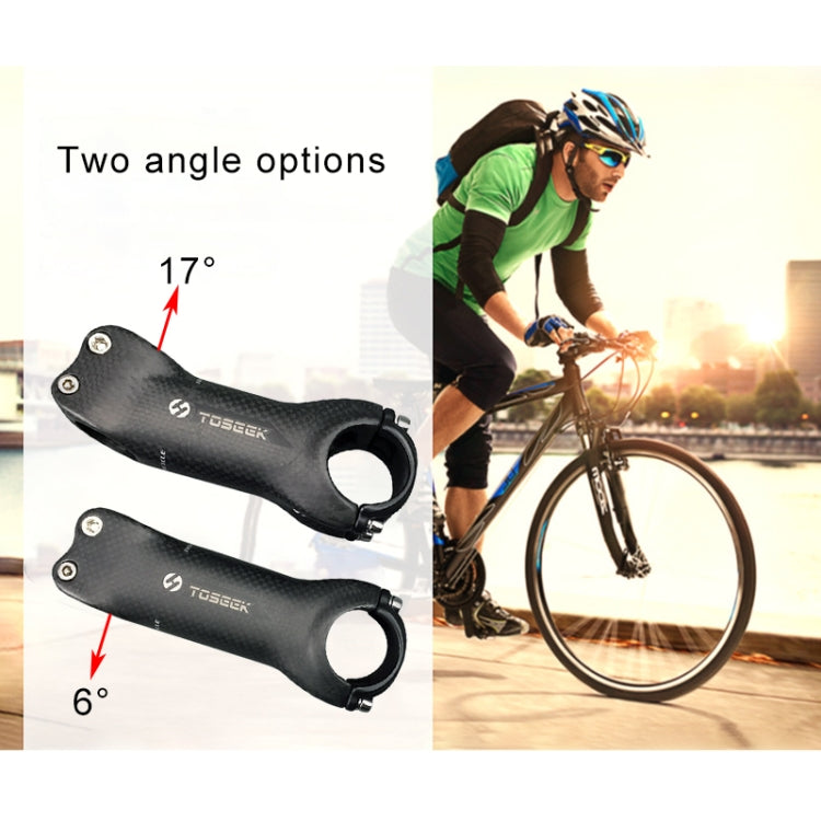 Rynx | TOSEEK All Carbon Fiber 3KUD Texture Road Mountain Bike Ultra-light Handlebar Stem Riser Faucet, Size: 17 Degree, 130mm (Matte)