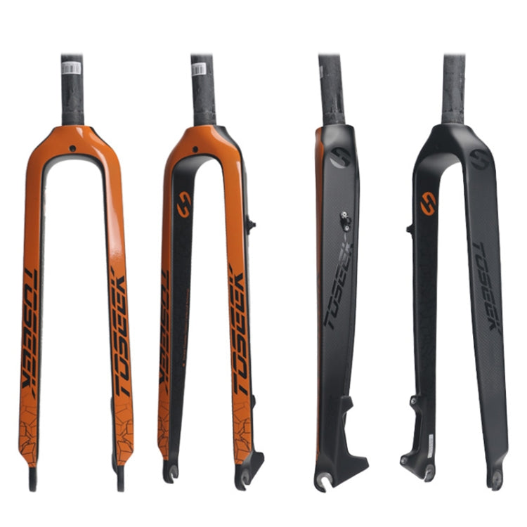 Rynx | TOSEEK Ultra Light 26 Inch 385mm Mountain Bike Full Carbon Front Fork Straight Tube Disc Brake(Orange)