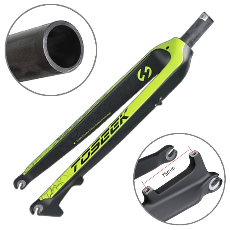 Rynx | TOSEEK Ultra Light 27.5 Inch 405mm Mountain Bike Full Carbon Front Fork Straight Head Tube Disc Brake(Green)
