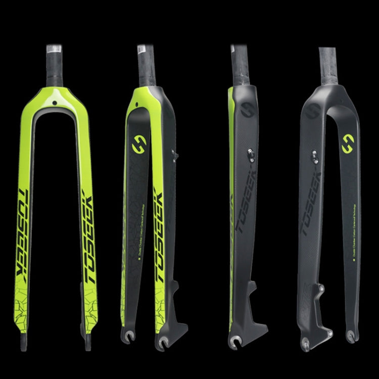 Rynx | TOSEEK Ultra Light 27.5 Inch 405mm Mountain Bike Full Carbon Front Fork Straight Head Tube Disc Brake(Green)