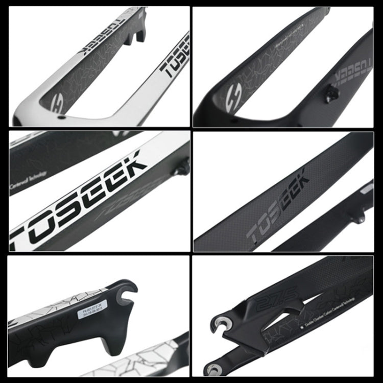 Rynx | TOSEEK Ultra Light 29 Inch 435mm Mountain Bike Full Carbon Front Fork Straight Head Tube Disc Brake(White)