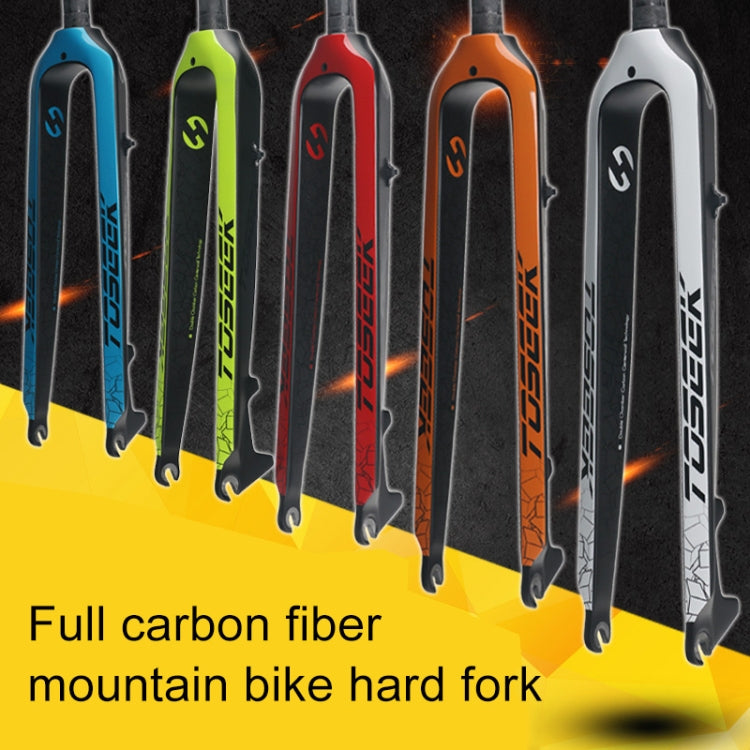 Rynx | TOSEEK Ultra Light 29 Inch 435mm Mountain Bike Full Carbon Front Fork Straight Head Tube Disc Brake(White)