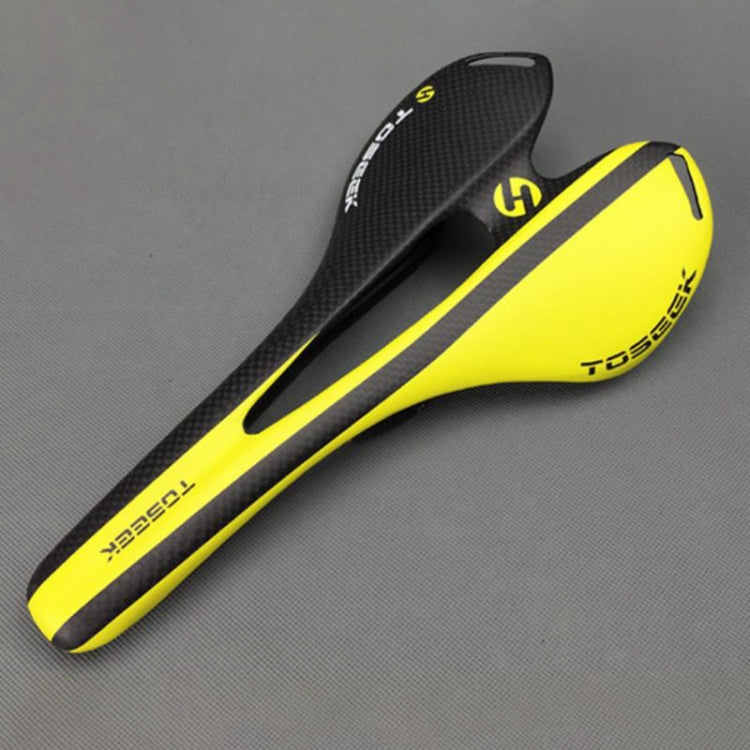 Rynx | TOSEEK Road Bike Carbon Fiber Seat Bicycle Hollow Seat Saddle, 3K Texture + Extinction(Yellow)