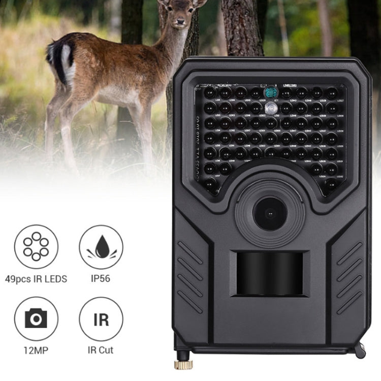 Rynx | PR-200B 120 Degrees Wide Angle Lens IP56 Waterproof  12MP 1080P HD Infrared Hunting Trail Camera, Support TF Card, PIR Distance: 10-15m (Black)