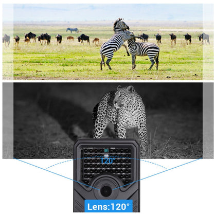 Rynx | PR-200B 120 Degrees Wide Angle Lens IP56 Waterproof  12MP 1080P HD Infrared Hunting Trail Camera, Support TF Card, PIR Distance: 10-15m (Black)
