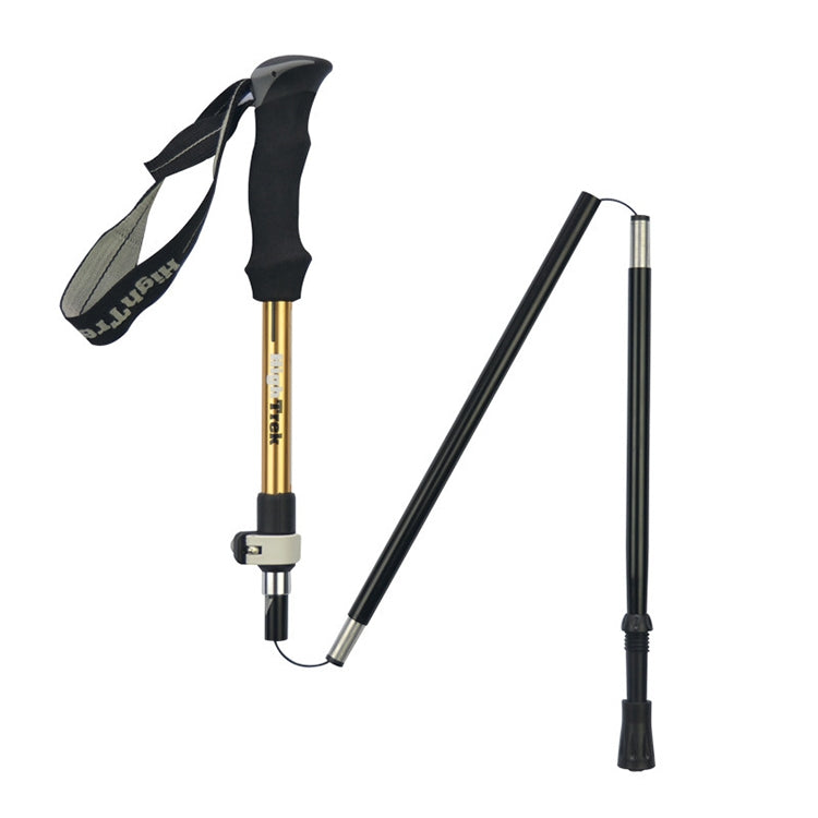 Rynx | Outdoor Mountaineering Portable Foldable Ultra light Aluminium Alloy Alpenstocks Trekking Poles, Length : 35-125CM (Gold)