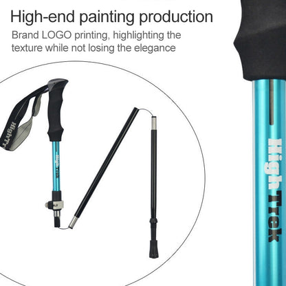 Rynx | Outdoor Mountaineering Portable Foldable Ultra light Aluminium Alloy Alpenstocks Trekking Poles, Length : 35-125CM (Gold)