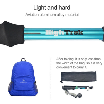Rynx | Outdoor Mountaineering Portable Foldable Ultra light Aluminium Alloy Alpenstocks Trekking Poles, Length : 35-125CM (Gold)