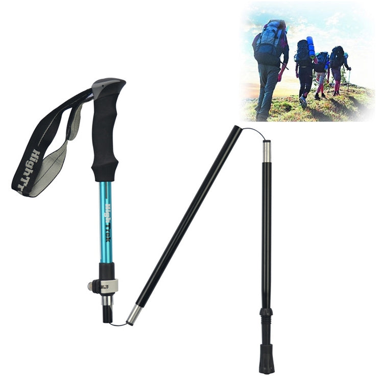 Rynx | Outdoor Mountaineering Portable Foldable Ultra light Aluminium Alloy Alpenstocks Trekking Poles, Length : 35-125CM (Blue)