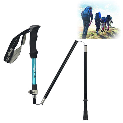 Rynx | Outdoor Mountaineering Portable Foldable Ultra light Aluminium Alloy Alpenstocks Trekking Poles, Length : 35-125CM (Blue)