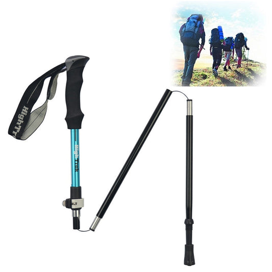 Rynx | Outdoor Mountaineering Portable Foldable Ultra light Aluminium Alloy Alpenstocks Trekking Poles, Length : 35-125CM (Blue)