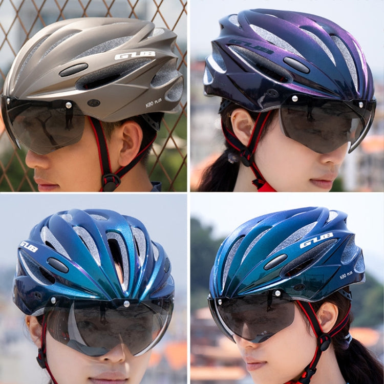 Rynx | GUB K80 Plus Bike Helmet With Visor And Goggles(Gradient Blue)