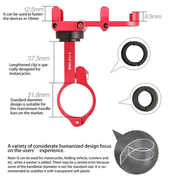 Rynx | GUB Plus 6 Aluminum Alloy MTB Bike Bicycle Phone Holder(Red)