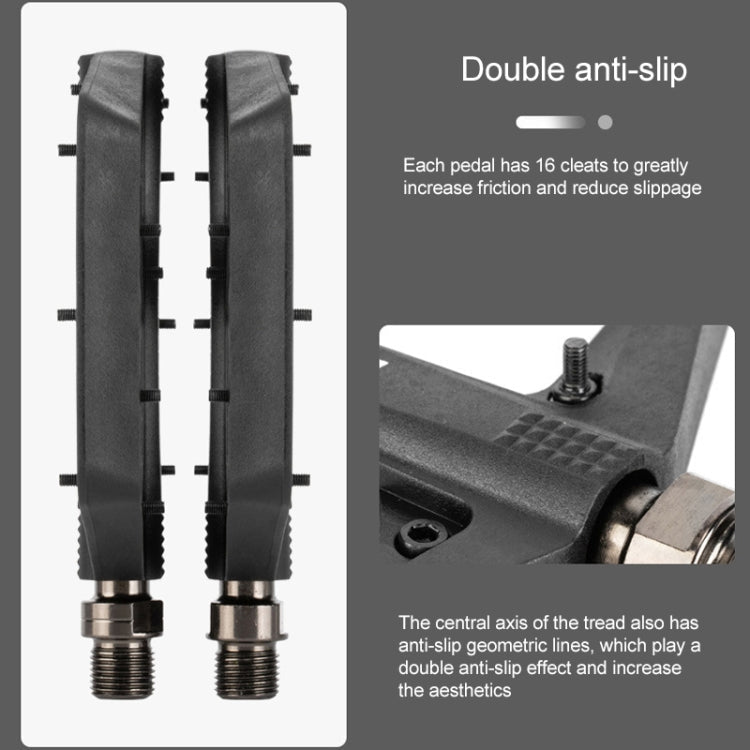 Rynx | PROMEND PD-M42 1 Pair Mountain Bicycle Nylon High-speed Bearing Pedals(Black)