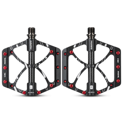 Rynx | PROMEND PD-M52C 1 Pair Bicycle Aluminum Alloy + Carbon Fiber Tube Bearing Pedals (Black)