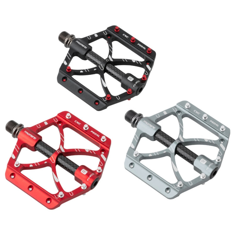 Rynx | PROMEND PD-M52C 1 Pair Bicycle Aluminum Alloy + Carbon Fiber Tube Bearing Pedals (Black)