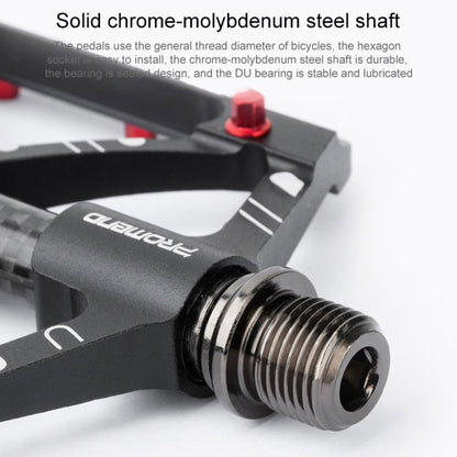Rynx | PROMEND PD-M52C 1 Pair Bicycle Aluminum Alloy + Carbon Fiber Tube Bearing Pedals (Black)