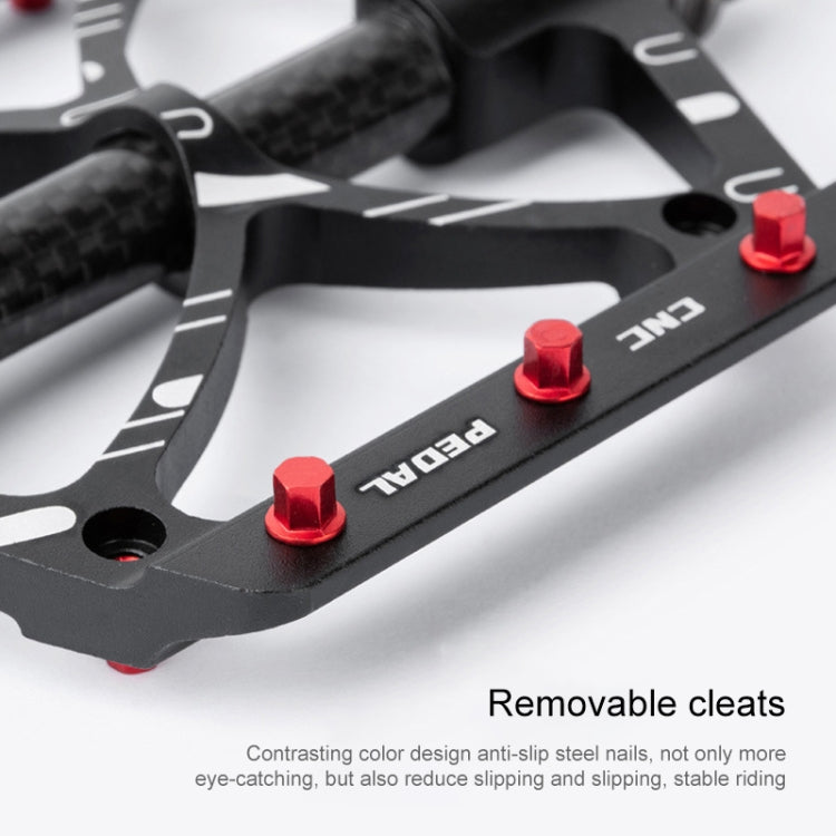 Rynx | PROMEND PD-M52C 1 Pair Bicycle Aluminum Alloy + Carbon Fiber Tube Bearing Pedals (Black)