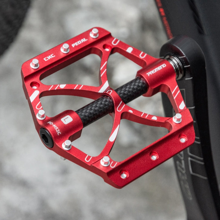 Rynx | PROMEND PD-M52C 1 Pair Bicycle Aluminum Alloy + Carbon Fiber Tube Bearing Pedals (Black)