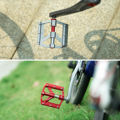Rynx | PROMEND PD-M88 1 Pair Mountain Bicycle Aluminum Alloy 3-Bearings Pedals (Red)