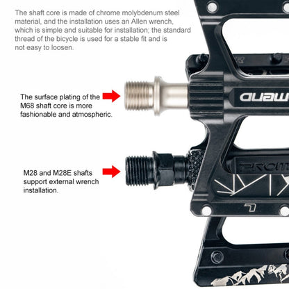 Rynx | PROMEND PD-M68 1 Pair Mountain Bicycle Aluminum Alloy 3-Bearings Pedals