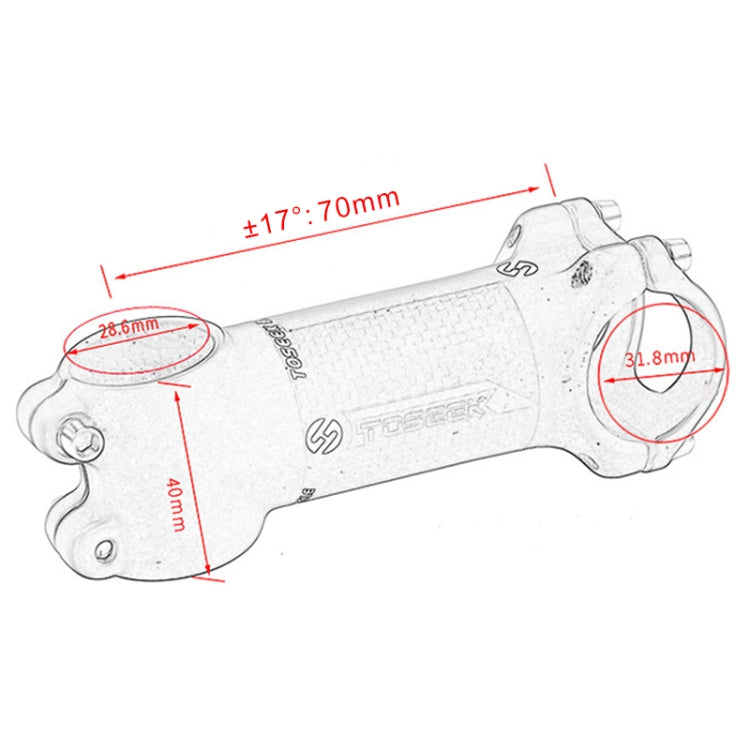 Rynx | TOSEEK Road Mountain Bike Ultra-light Handlebar Stem Riser Faucet, Size: 17 Degree, 70mm (Gloss)
