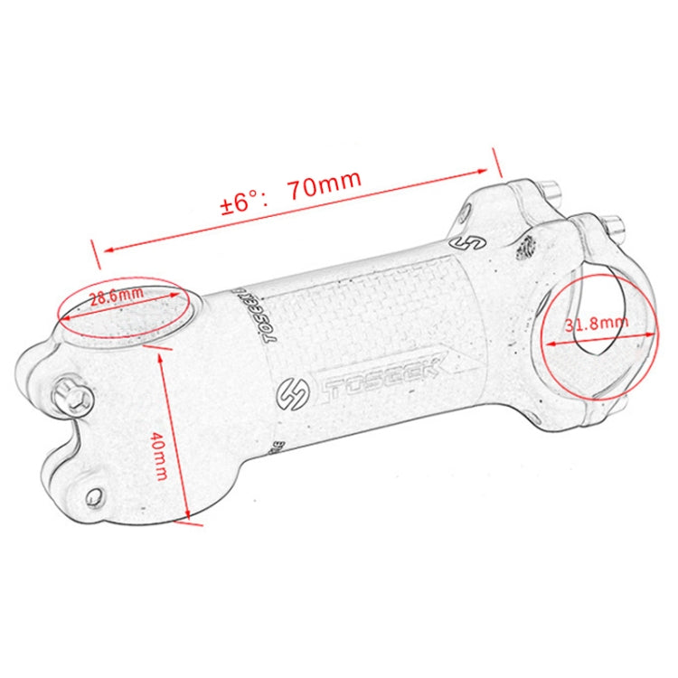 Rynx | TOSEEK Road Mountain Bike Ultra-light Handlebar Stem Riser Faucet, Size: 6 Degree, 70mm (Matte)