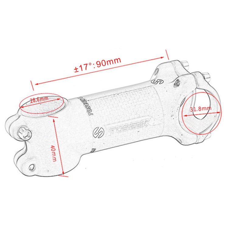 Rynx | TOSEEK Road Mountain Bike Ultra-light Handlebar Stem Riser Faucet, Size: 17 Degree, 90mm (Matte)