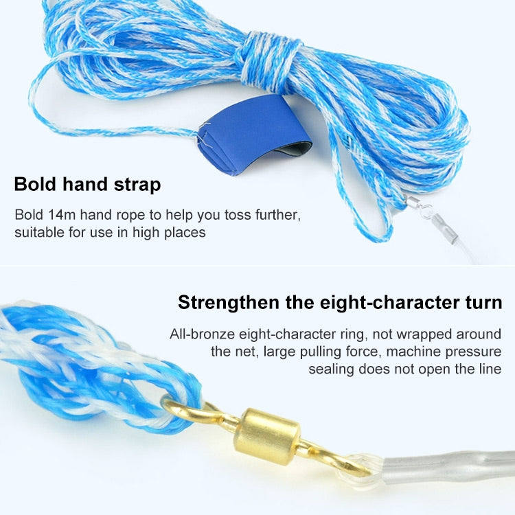 Rynx | 360 Help Throw Tire Cords Fishing Net, Height: 1.8m