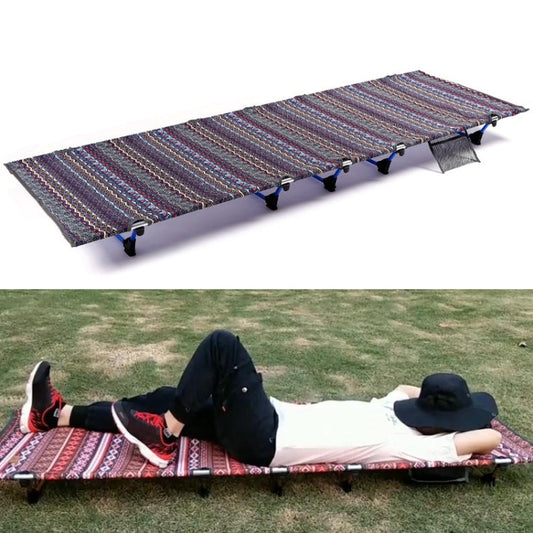 Rynx | Outdoor Folding Camping Mat Single Bed Portable Aluminium Alloy Sleeping Bed, Size: 180x61x14cm (Blue)