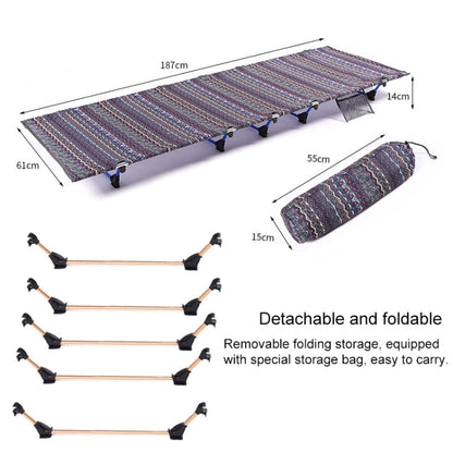 Rynx | Outdoor Folding Camping Mat Single Bed Portable Aluminium Alloy Sleeping Bed, Size: 180x61x14cm (Blue)