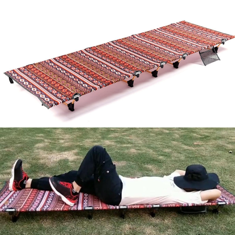 Rynx | Outdoor Folding Camping Mat Single Bed Portable Aluminium Alloy Sleeping Bed, Size: 180x61x14cm (Red)