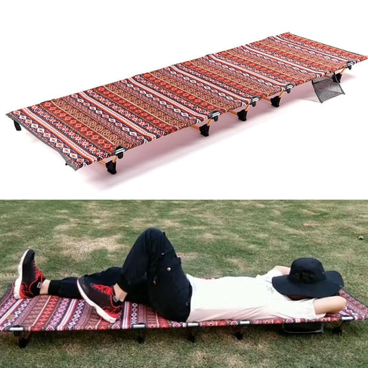 Rynx | Outdoor Folding Camping Mat Single Bed Portable Aluminium Alloy Sleeping Bed, Size: 180x61x14cm (Red)