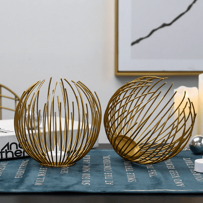Rynx | CandleWeave Basket Candle Holder | Stylish Metal Lantern | Decoration for Living Room & Terrace