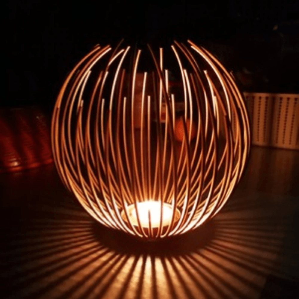 Rynx | CandleWeave Basket Candle Holder | Stylish Metal Lantern | Decoration for Living Room & Terrace