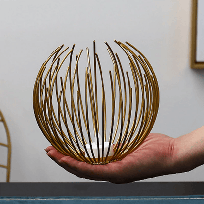 Rynx | CandleWeave Basket Candle Holder | Stylish Metal Lantern | Decoration for Living Room & Terrace