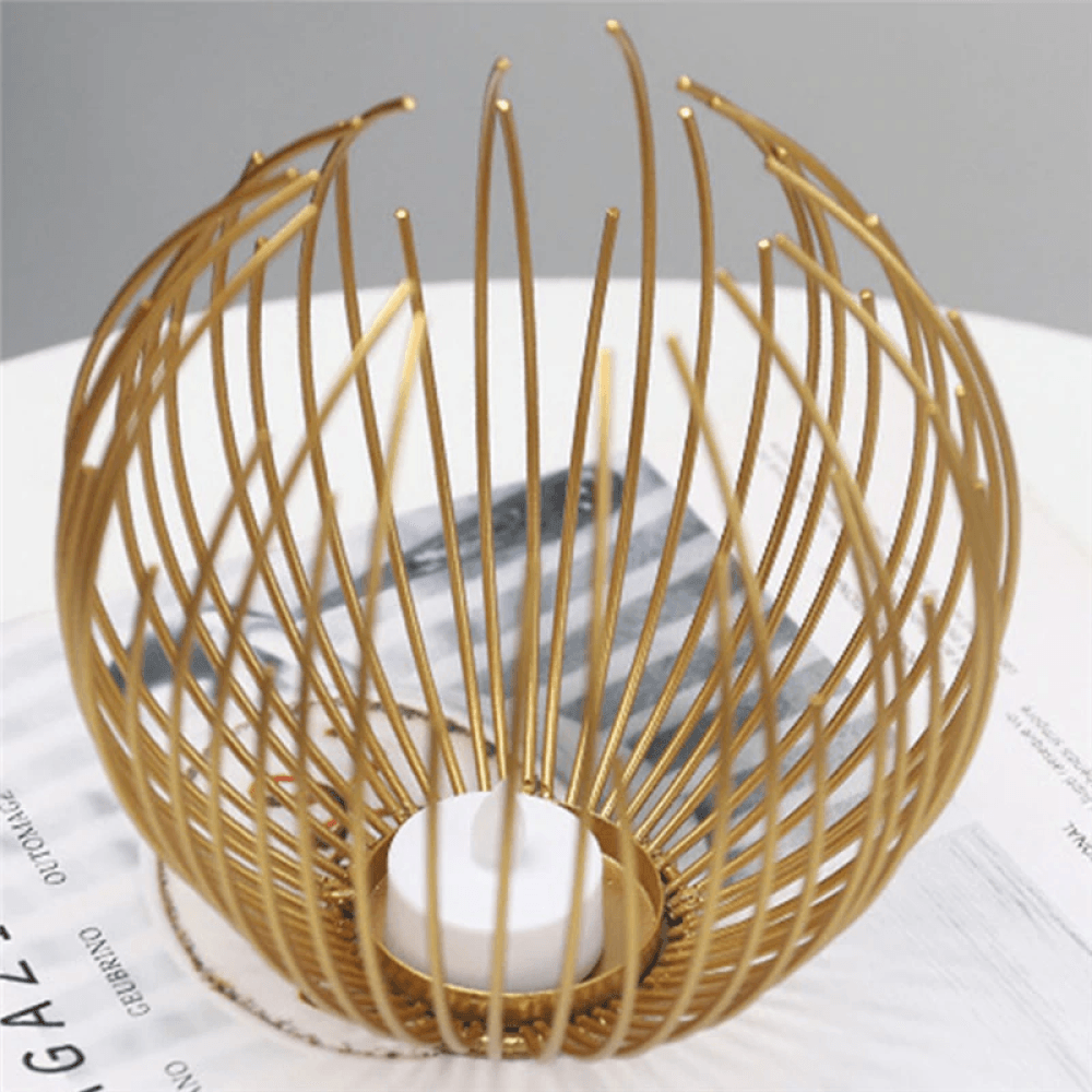 Rynx | CandleWeave Basket Candle Holder | Stylish Metal Lantern | Decoration for Living Room & Terrace