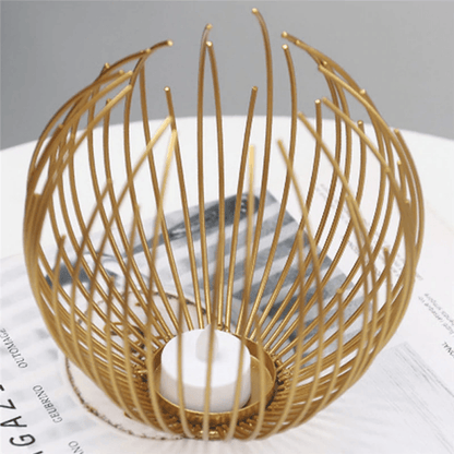 Rynx | CandleWeave Basket Candle Holder | Stylish Metal Lantern | Decoration for Living Room & Terrace
