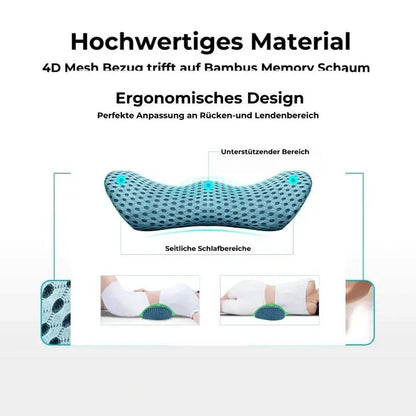 Rynx | Orthopedic Lumbar Pillow – Premium Memory Foam Support Cushion