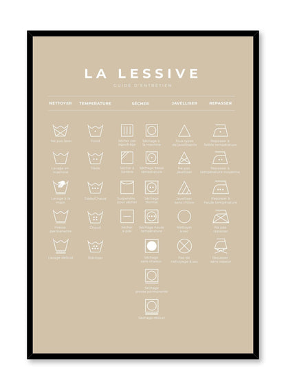 Rynx | Laundry guide in French and Beige, Poster