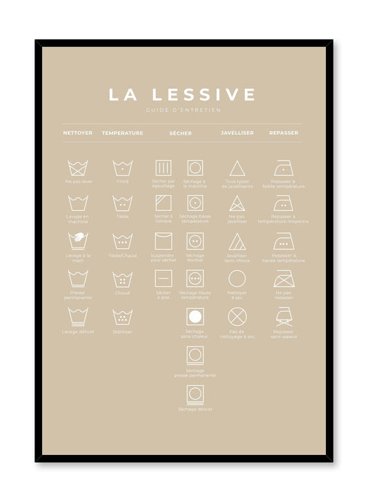 Rynx | Laundry guide in French and Beige, Poster